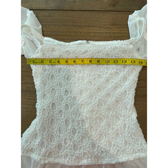 Women's Venus White Tiered Dress,  size 8 - Picture 11 of 16